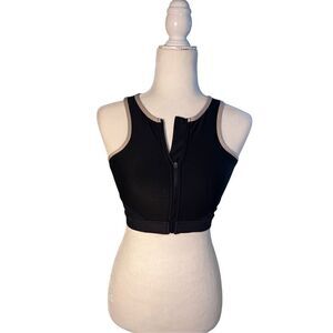 Mondetta  black zip front support tank - S - 🙂3/$15